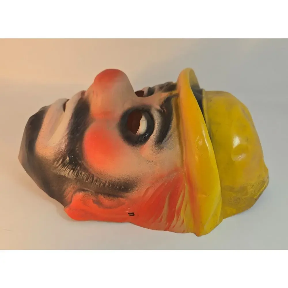 Vintage Ben Cooper Clown Hobo Black Light Reactive 1960s Halloween Mask